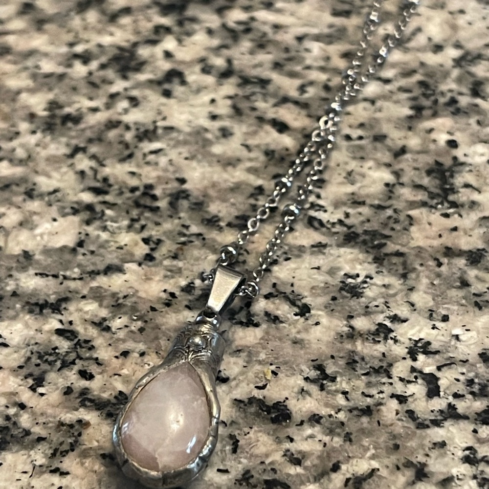 Rose quartz memorial necklace